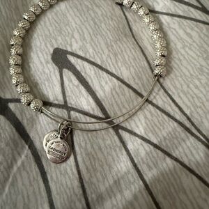 Alex and Ani Silver Beaded Bracelet with Heart Charm